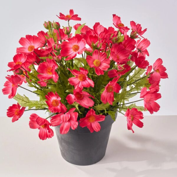 Close-up of bloom cluster detail on this Faux Beauty Pink Cosmos Wildflower Spring Summer Arrangement