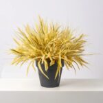 Alternate angle of the Faux Triticum Wheat Bush Outdoor Potted Bush Arrangement showing full arrangement