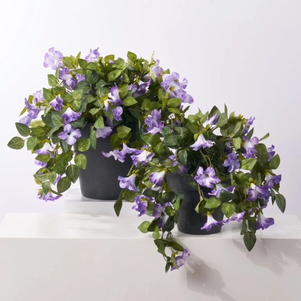 Blooming Purple Petunia Cascade Faux Floral Plant Outdoor Urn Filler Arrangement - Available in 2