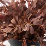 Side view of the Autumn Espresso Privet Bush Faux Front Porch Arrangement revealing full arrangement