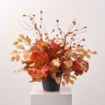 Fall Medley - Oak Leaf and Acorn, Terracotta Birch Urn Filler Arrangement - Multi