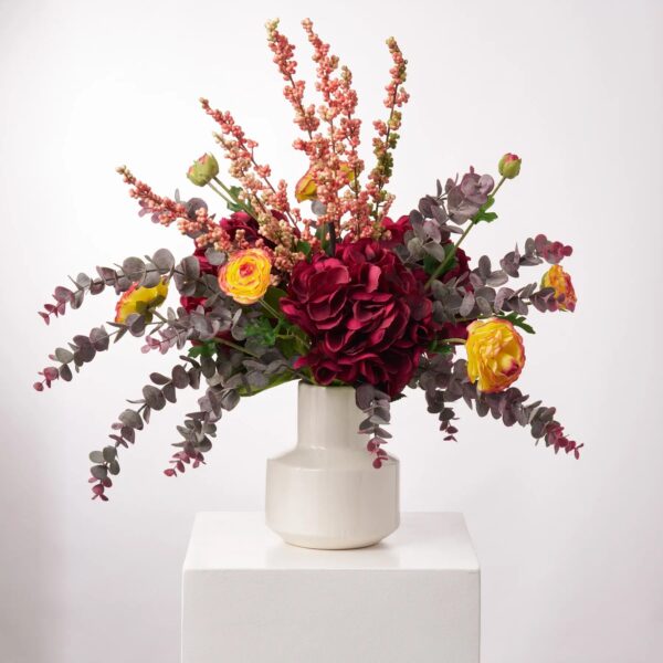 Close-up of vase silhouette detail on this Fall Sangria - Real Touch Taper Neck Vase