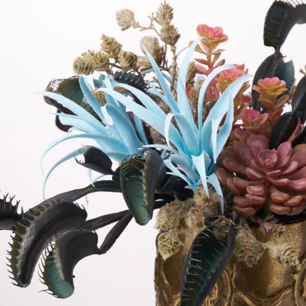 Close-up of bloom cluster detail on this The Botanist's Experiment - Black Urn Halloween Arrangement