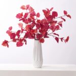Lifelike Pink Orange Beauty Tillia Leaf Fall Foliage Branch Large Centerpiece Arrangement