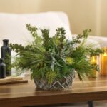 Alternate angle of the Forrest Foraged - Real Touch Greenery Centerpiece Arrangement showing full arrangement