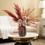 Alternate angle of the Autumn Burst - Mauve Pampas Faux Floral Arrangement showing bloom arrangement