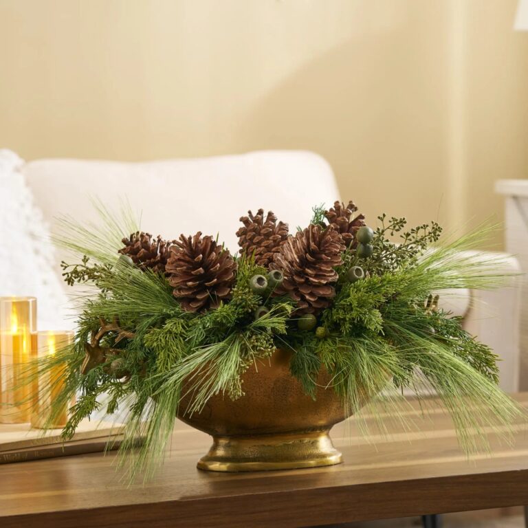 Woodland Grandeur - Mixed Real Touch Cedar, Long Needle Large Centerpiece Arrangement