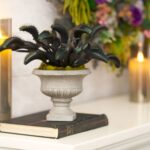 Close-up of leaf foliage texture on this Black and Green Venus Fly Spooky Halloween Arrangement