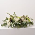 Detail view of stem and foliage layering from the Winter Wonderland - Real Touch Rectangular