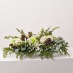 Alternate angle of the Winter Wonderland - Real Touch Rectangular Centerpiece Arrangement showing full arrangement