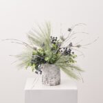Frosted Berry Blues - Sage Green Long Needle Pine, Christmas Holiday Arrangement - Green and