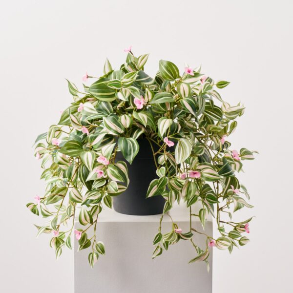 Flowering Wandering Dude Faux Spring Summer Outdoor Urn Filler Front Porch Arrangement - Green and
