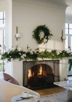 The Real Touch Deluxe Norfolk Norfolk Pine Garland shown in full, highlighting garland texture