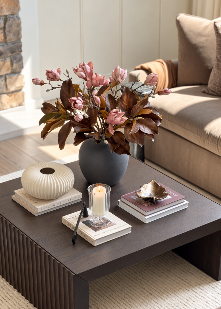 Blush Magnolia and Autumn Leaf Design