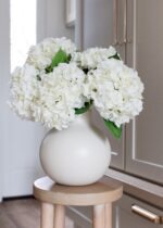Detail view of full stem length from the Fake Flowers Real Touch Hydrangea Touch Hydrangea