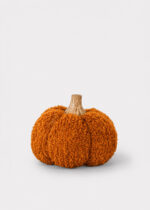 The Set of 6 Small Velvet Velvet Fall Pumpkins shown in full, highlighting accent detail