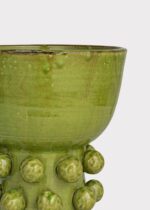 The Handmade Terra Cotta Hobnail Footed Hobnail Footed Vase shown in full, highlighting vase silhouette