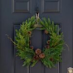 The Evergreen Forest Mixed Greens Crest Christmas Wreath shown in full, highlighting full wreath shape