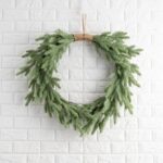 Down Swept Winter Holiday Evergreen Douglass Fir Tree Greens Front Door Wreath with 5 inch