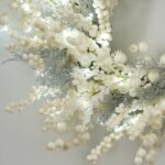 Detail view of layered greenery detail from the Winter Wonderland - Cream Glitter Holiday Christmas