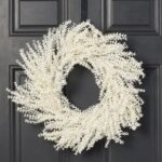 Frosted Shimmer Cream Baby's Breath Gypsophila Christmas Front Door Mantel Wreath 20 inch - 20