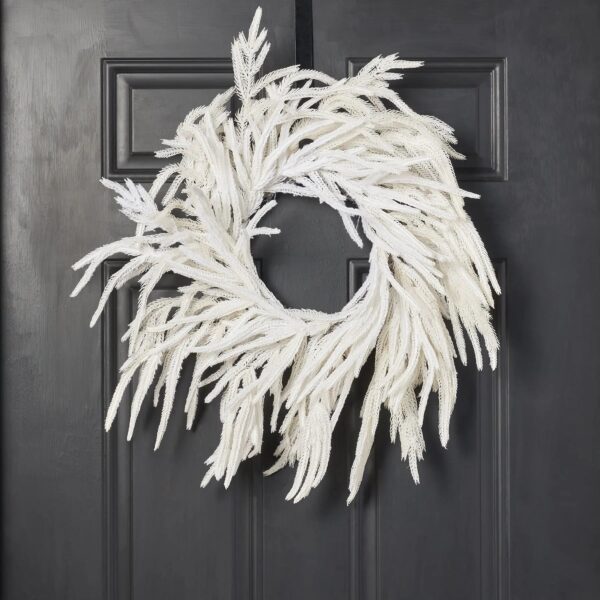 Norfolk Collection - Real Touch White Norfolk Pine Front Door Christmas Holiday Winter Wreath