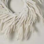 Alternate angle of the Norfolk Collection - Real Touch Holiday Winter Wreath showing wreath face