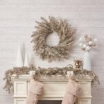 Silver and Gold Metallic Soft Touch Tinsel Wreath Glitzy New Year's Holiday Party Mantel Decor