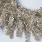Alternate angle of the Silver and Gold Metallic Soft Touch Tinsel Wreath showing wreath face