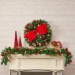 The Retro Christmas Bulb Extravaganza Festive Holiday Wreath shown in full, highlighting full wreath shape