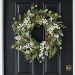 White Sugar Berry, Pinecone and Winter Greenery Christmas Front Door Wreath - Available in 2