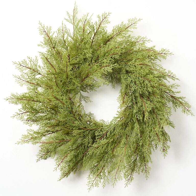 Real Touch Cedar Front Door Christmas Holiday Winter Wreath - 26 inch