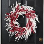 Iced Red Berry and Real Touch White Norfolk Pine Door Mantle Wreath - 26 inch