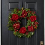 Alternate angle of the Holiday Affair - Real Touch Door Christmas Wreath showing wreath face