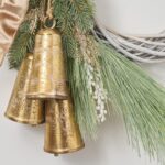 Alternate angle of the Merry Bells Keep Ringing Front Door Christmas Wreath showing wreath face