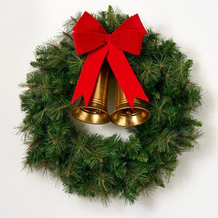 Carol of the Bells - Oversized Gold Carillon Bells Base Christmas Wreath