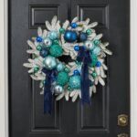 Turquoise Twinkle - Mixed Blue and Seafoam Sparkle Glitter Pine Christmas Wreath