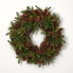 Classic Mixed Pine with Pinecones Holiday Winter Front Door Christmas Wreath - 24 inch