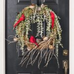 Feathered Friends - Snow Covered Draping Pine and Snow Birds Holiday Wreath - Frosted
