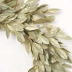 Alternate angle of the Sage Green Gold Extra Large Front Door Wreath showing wreath face