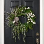 White Winter Whimsy - Snow Branch Pine, White Cherry Front Door Wreath
