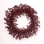 Waterproof Deep Burgundy Red Berry Front Door Christmas Holiday Front Door Wreath - 26 inch