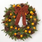 Alternate angle of the Yuletide Spice - Mixed Natural Bow Option Available showing wreath face