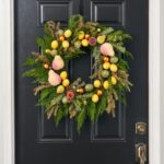 Alternate angle of the Amalfi Frost - Sugar Glitter Front Door Wreath showing wreath face