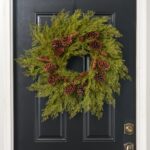 Lifelike Winter Cedar Greenery with Pinecone Faux Christmas Front Door Holiday Wreath - 26 inch