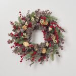 Whimsical Winter - Frosted Merlot Eucalyptus, Sage Green Pine, Front Door Wreath