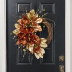 Midas Magnolia - Bronze and Gold Sparkle Mixed Leaf, Front Door Wreath - 26 inch