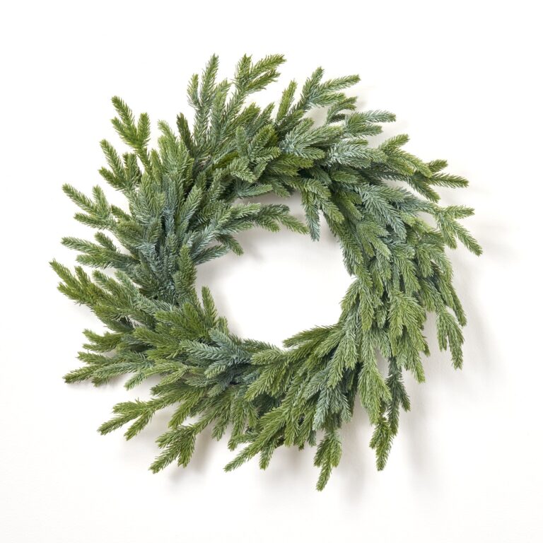 Real Touch Wintergreen Fraser Fir Faux Greenery Holiday Front Door Wreath - 24 inch