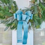 Soft Blue Taffeta Wire - Lined Hand - Tied Drape Loop Bow