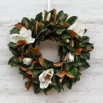 Close-up detail capturing ribbon and accent detail of the Classic Real Touch White Magnolia Front